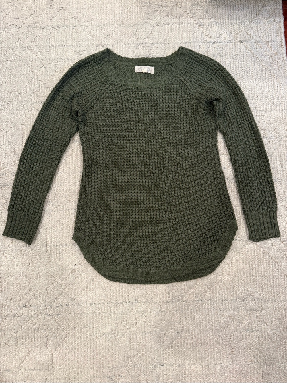Pink Rose Colorblock Waffle Knit Sweater